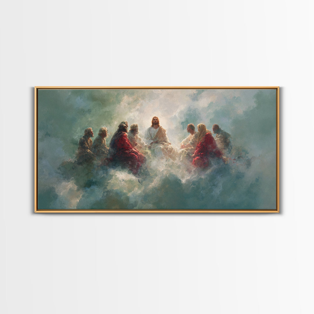 Heavenly Counsel – Framed Canvas Print – Christian Wall Art – Jesus Painting – Christian Art Canvas – Large Christian Art – Christian Gift