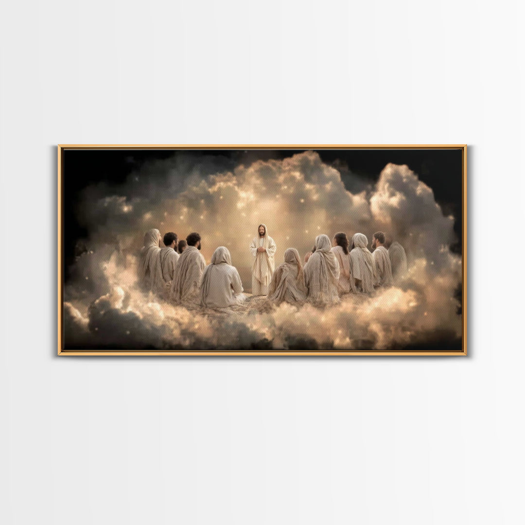 Circle Of Light – Framed Canvas Print – Christian Art Canvas – Jesus Wall Art – Modern Christian Art – Christian Decor – Large Christian Pa