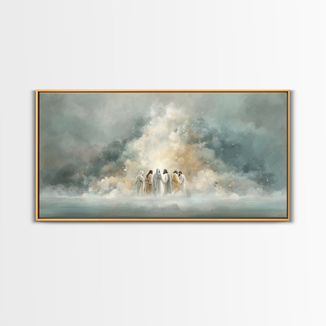 Cloudborne Fellowship – Framed Canvas Print – Christian Art Print – Minimalist Christian Art – Christian Wall Art – Subtle Christian Painti