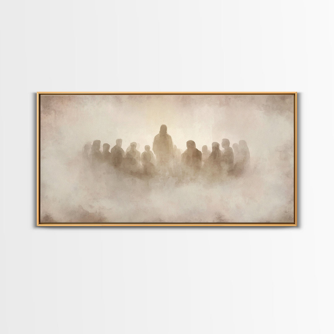 Gathered In Light – Framed Canvas Print – Christian Art Canvas – Christian Wall Art – Jesus Art Print – Christian Decoration – Modern Chris