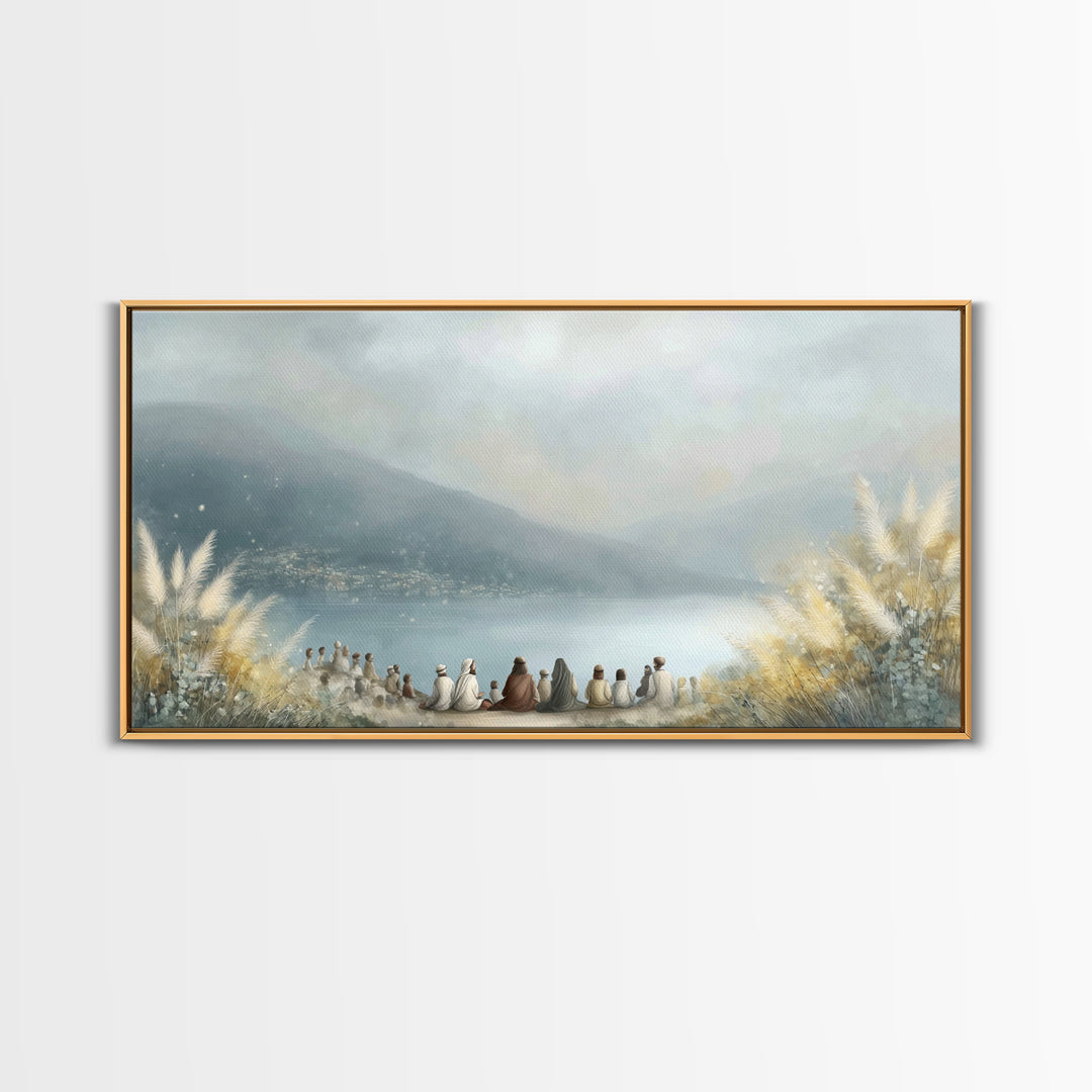 Harbor Of Light – Framed Canvas Print – Christian Art Canvas – Christian Wall Art – Jesus Painting – Modern Christian Art – Christmas Art P