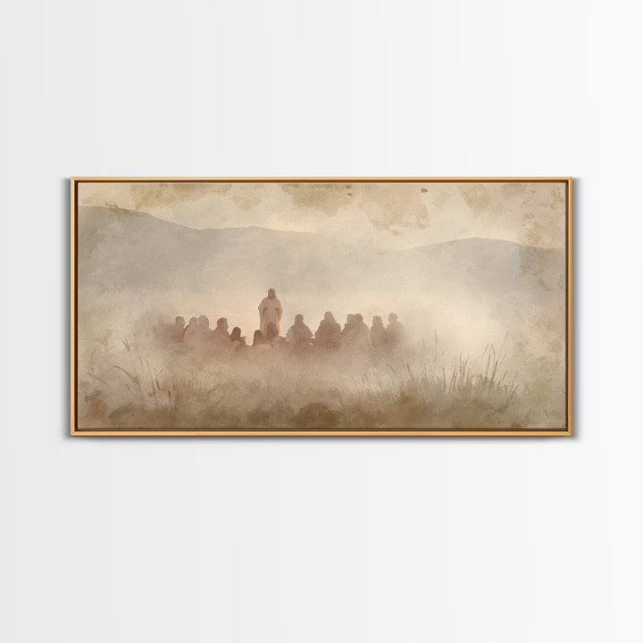 Grace In The Mist – Framed Canvas Print – Christian Wall Art – Subtle Christian Art – Jesus Painting – Christian Art Canvas – Christmas Wal