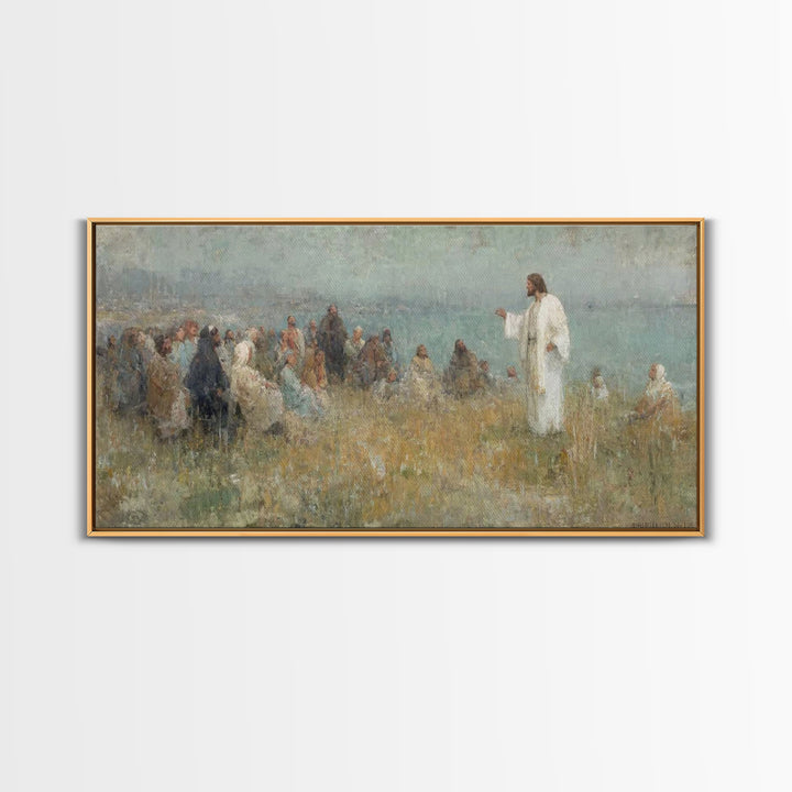 Horizon Of Grace – Framed Canvas Print – Christian Wall Art – Christian Art Work – Jesus Painting – Large Christian Art – Christian Christm