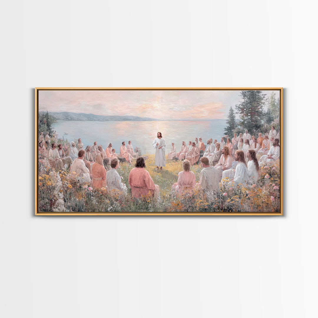 Garden Of Teaching – Framed Canvas Print – Christian Wall Art – Jesus Painting – Christian Art Canvas – Modern Christian Art – Christian Gi