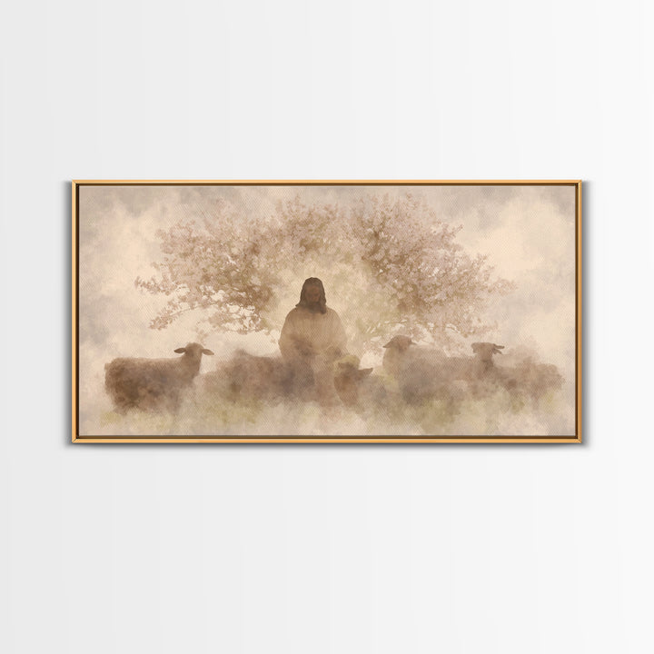 Grace In Bloom – Framed Canvas Print – Christian Wall Art – Christian Art Canvas – Jesus Painting – Subtle Christian Art – Christian Christ