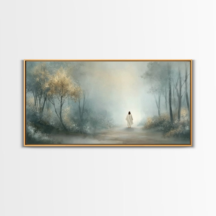 Misty Calling – Framed Canvas Print – Christian Wall Art – Christian Art Canvas – Jesus Painting – Moody Christian Art – Christian Art Work