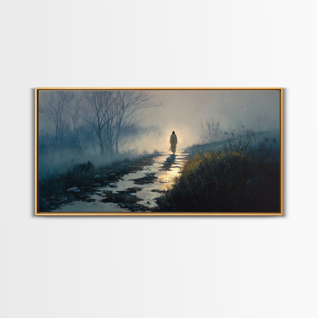 Winter’s Gentle Way, Framed Canvas Print, Christian Art Canvas, Christian Wall Art, Jesus Painting, Christian Art Gift