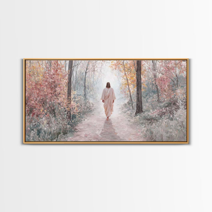 Soft Heavenly Road | Framed Canvas Print | Christian Art Canvas | Jesus Painting | Christian Wall Art | Christian Decor