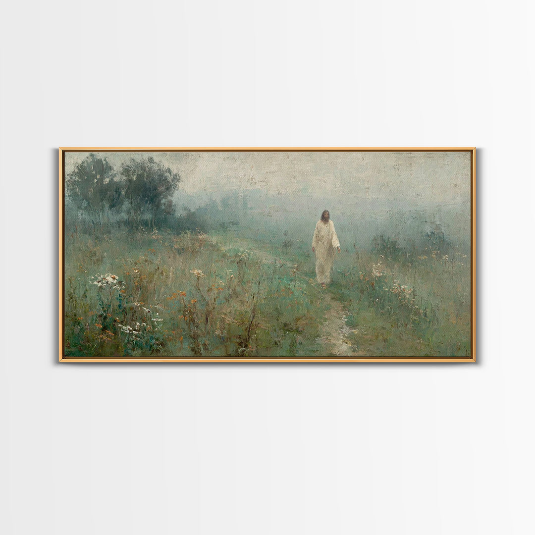 Autumn Shepherd Walk – Framed Canvas Print – Christian Art Canvas – Christian Painting – Christian Wall Art – Christian Gift