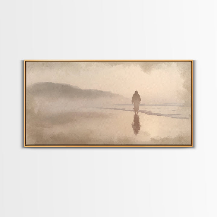 Calm Redeemer – Framed Canvas Print – Christian Art Canvas – Christian Wall Art – Jesus Painting – Christian Christmas Art – Moody Christia