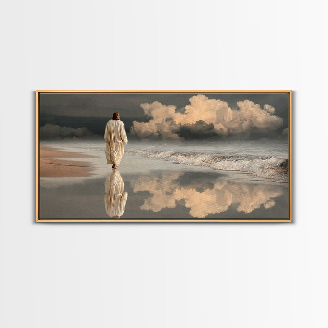 Stormlight Path – Framed Canvas Print – Christian Wall Art – Jesus Painting – Christian Art Canvas – Moody Christian Art – Christian Decora