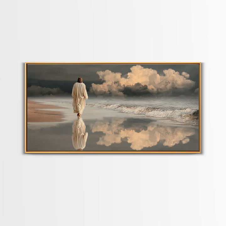 Stormlight Path – Framed Canvas Print – Christian Wall Art – Jesus Painting – Christian Art Canvas – Moody Christian Art – Christian Decora