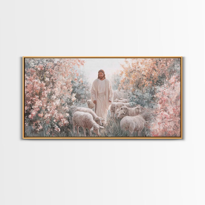 Blossoms Of Grace – Framed Canvas Print – Christian Wall Art – Jesus Painting – Christian Decor – Christian Art Canvas – Christmas Art