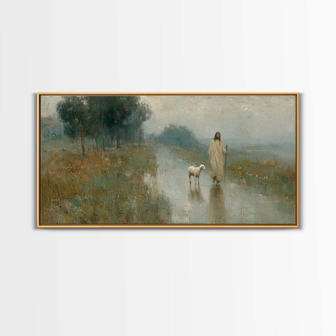 Morning Path Grace – Framed Canvas Print – Christian Wall Art – Jesus Painting – Christian Art Canvas – Christian Decor – Christian Art
