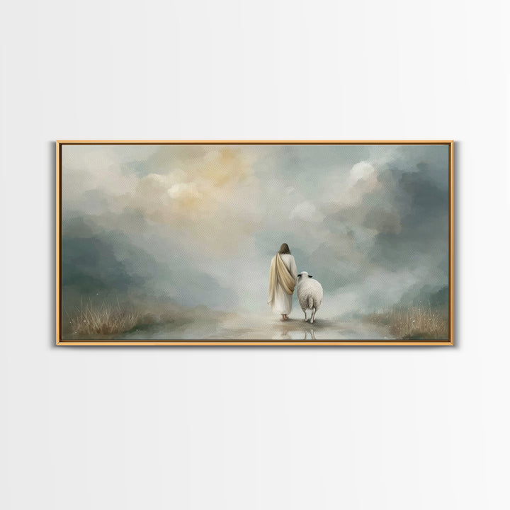 Heaven’s Quiet Walk, Framed Canvas Print, Christian Art Canvas, Jesus Painting, Christian Wall Art, Christian Decor, Christian Gift Ideas