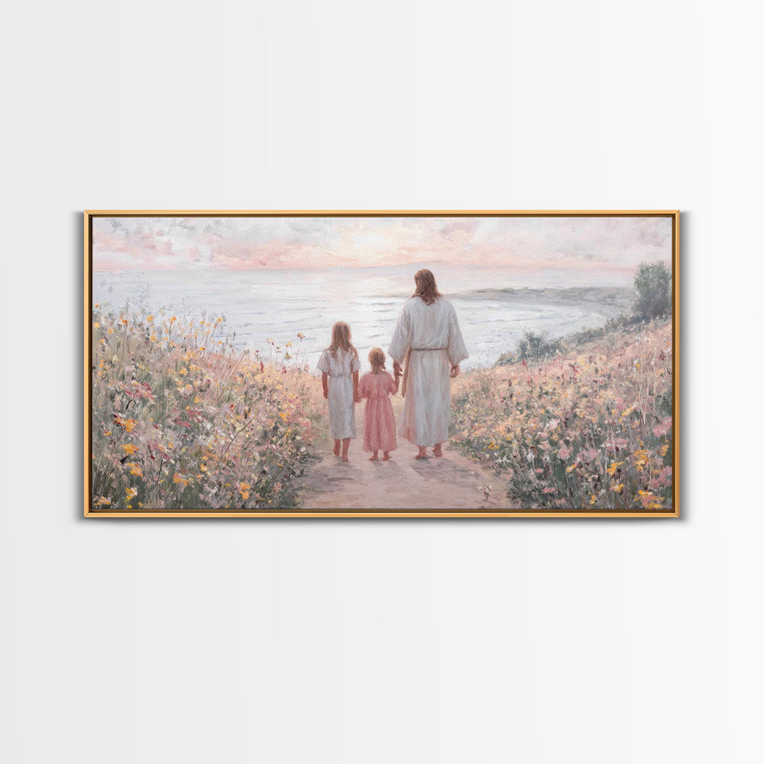 Soft Horizon Faith, Framed Canvas Print, Christian Art Canvas, Christian Wall Art, Christian Decor, Jesus Painting, Christian Art