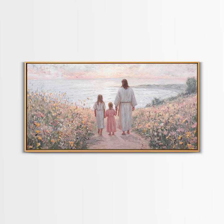 Soft Horizon Faith, Framed Canvas Print, Christian Art Canvas, Christian Wall Art, Christian Decor, Jesus Painting, Christian Art