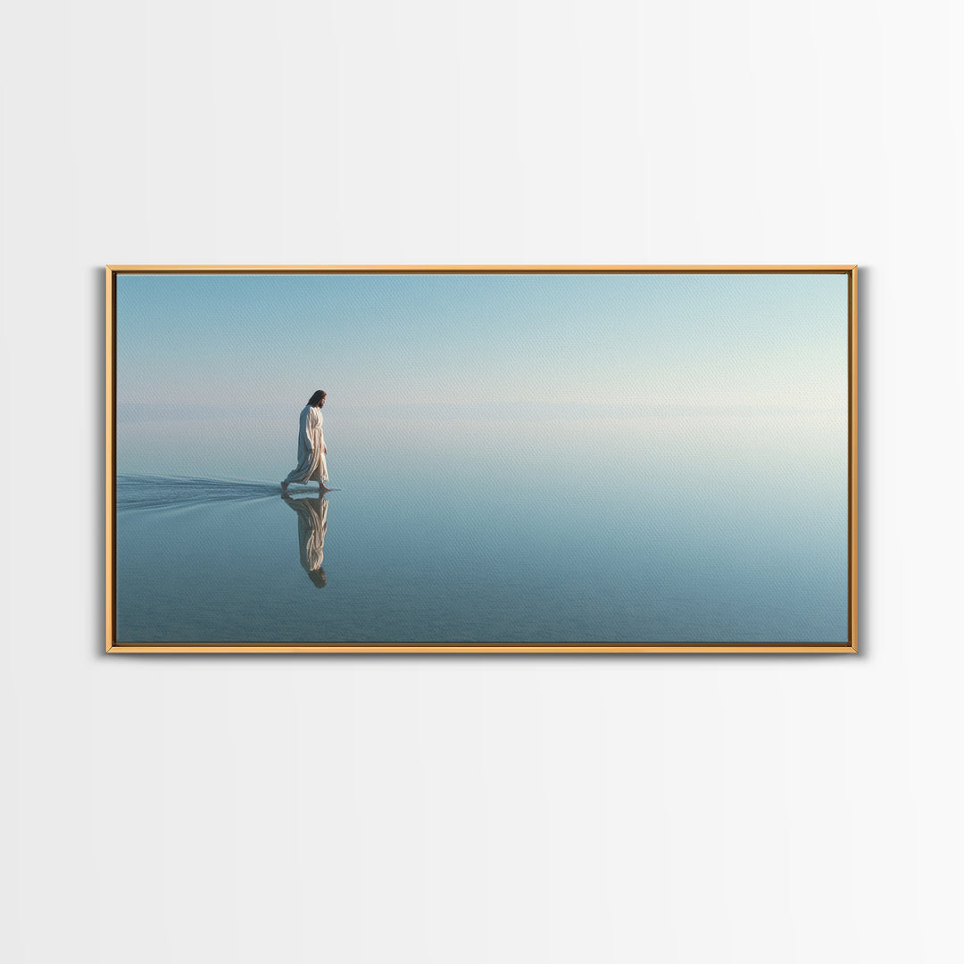 Calm Horizon Light | Framed Canvas Print | Christian Wall Art | Jesus Painting | Christian Art Canvas | Christian Christmas Art | Christian