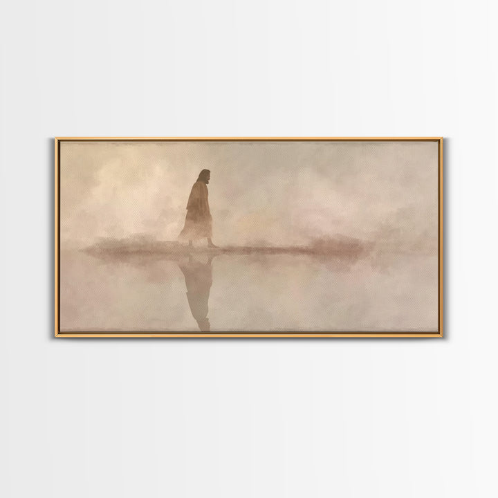 Desert Mist Peace, Framed Canvas Print, Christian Wall Art, Jesus Painting, Christian Art Canvas, Christian Gift, Christian Christmas Art