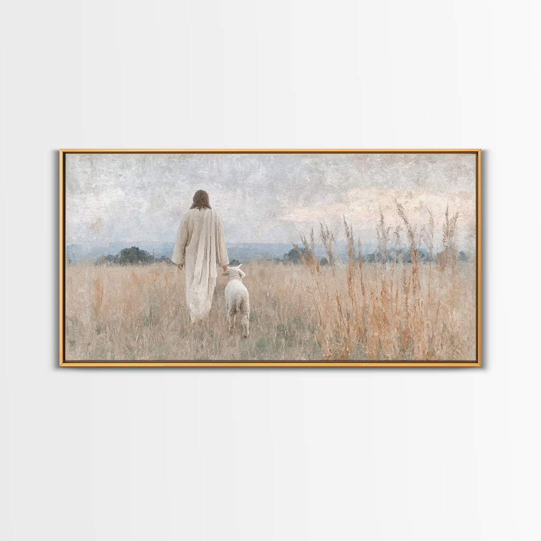 Quiet Shepherd Path – Framed Canvas Print – Christian Wall Art – Jesus Painting – Christian Art Canvas – Christian Christmas Art – Faith Ar