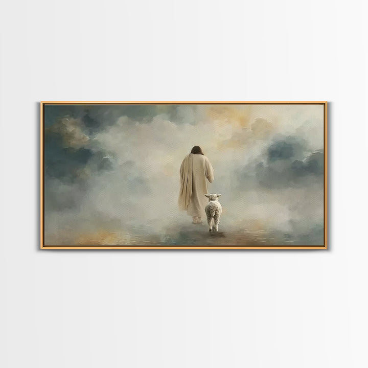 Shepherds In Light – Framed Canvas Print – Christian Wall Art – Christian Art – Jesus Painting – Christian Christmas Art – Gift Ideas