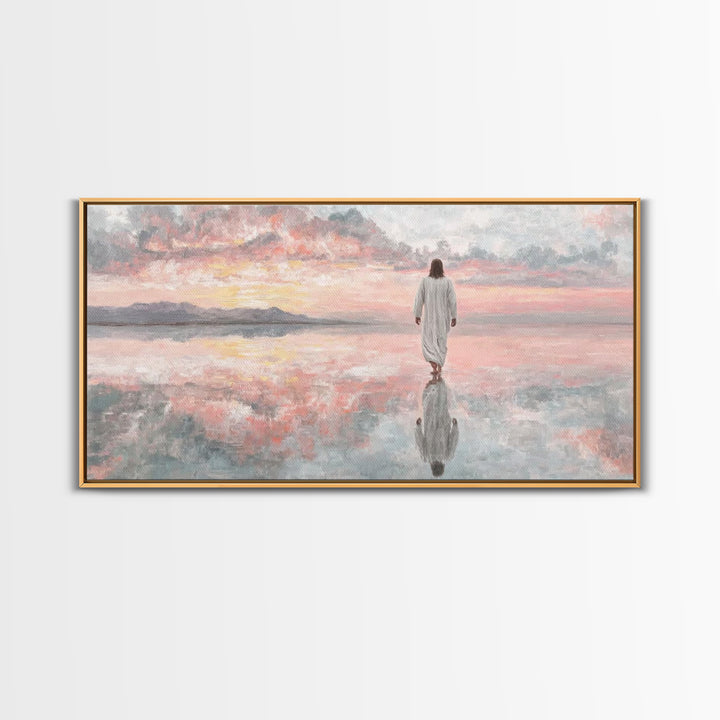 Walking In Glory | Framed Canvas Print | Christian Art Canvas | Jesus Painting | Christian Wall Art | Christian Gift | Christmas Art