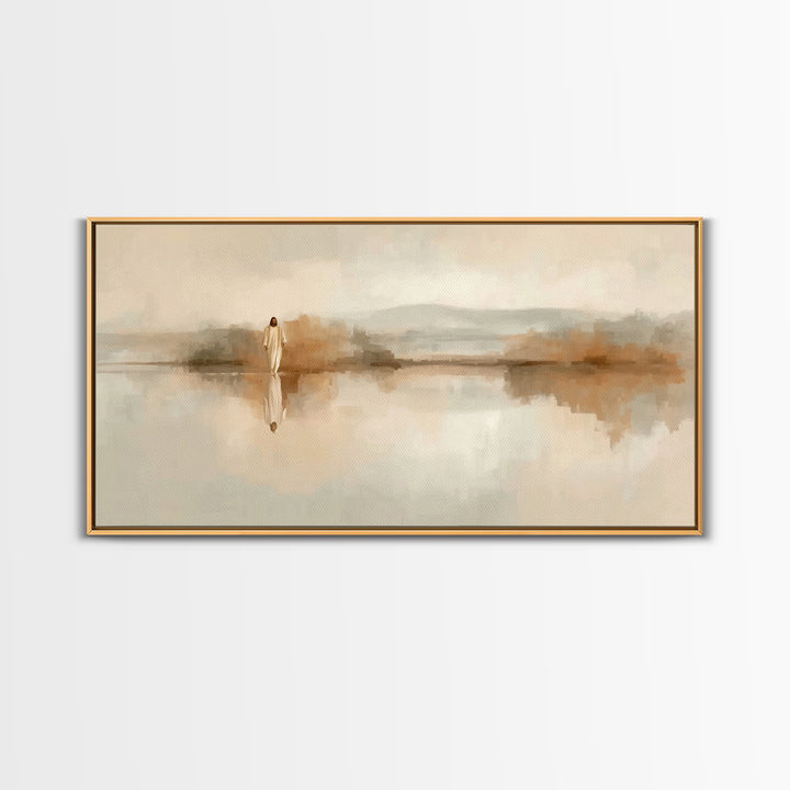Quiet Horizon - Framed Canvas Print - Christian Art Print - Jesus Art Canvas - Christmas Decor - Christian Wall Art - Sacred Art - Holiday
