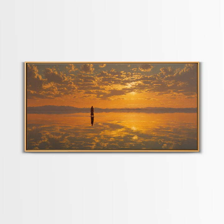 Golden Refuge, Framed Canvas Print, Christian Art Painting, Jesus Canvas Art, Christmas Wall Art, Christian Decor, Modern Christian Art
