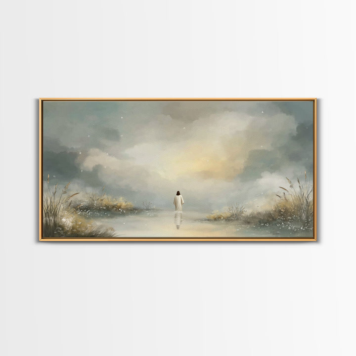 Heavenly Path | Framed Canvas Print | Christian Wall Art | Jesus Painting | Christmas Art | Christian Decor | Large Christian Art | Faith A
