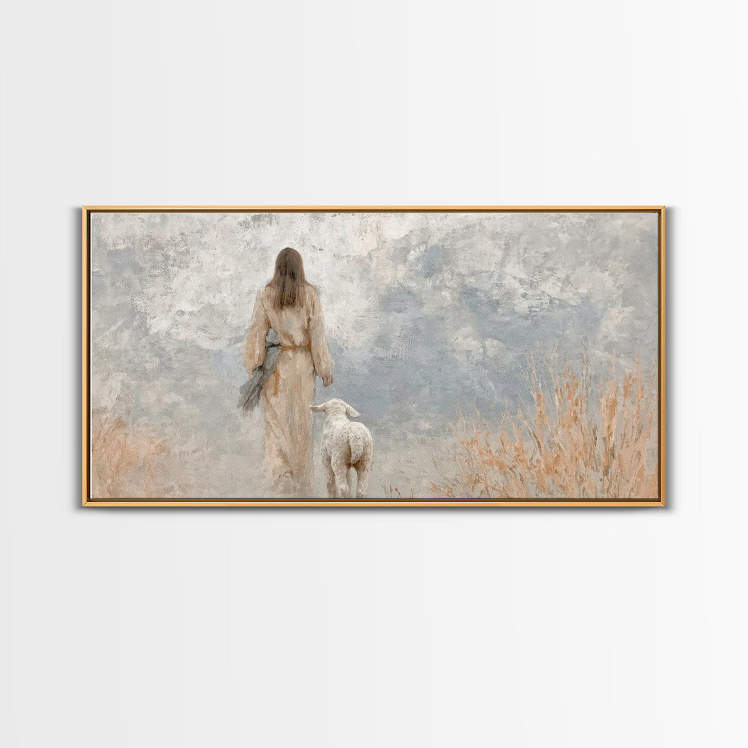 Shepherd's Road | Framed Canvas Print | Christian Art | Jesus Canvas Art | Christmas Wall Art | Christian Painting | Holiday Art