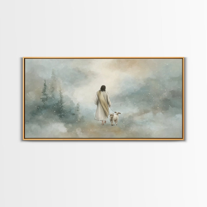 Heavenly Walk – Framed Canvas Print – Christian Art Canvas – Jesus Painting – Christian Wall Art – Christmas Art Work – Christian Decor