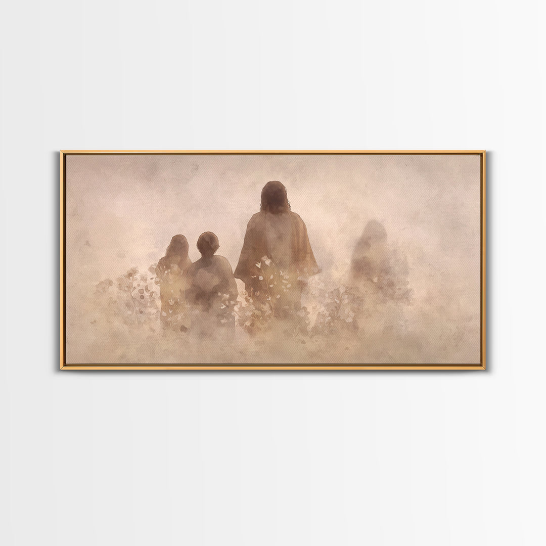 Silent Meadow Light – Framed Canvas Print – Christian Wall Art – Christian Art Canvas – Jesus Painting – Christmas Wall Art – Christian Gif