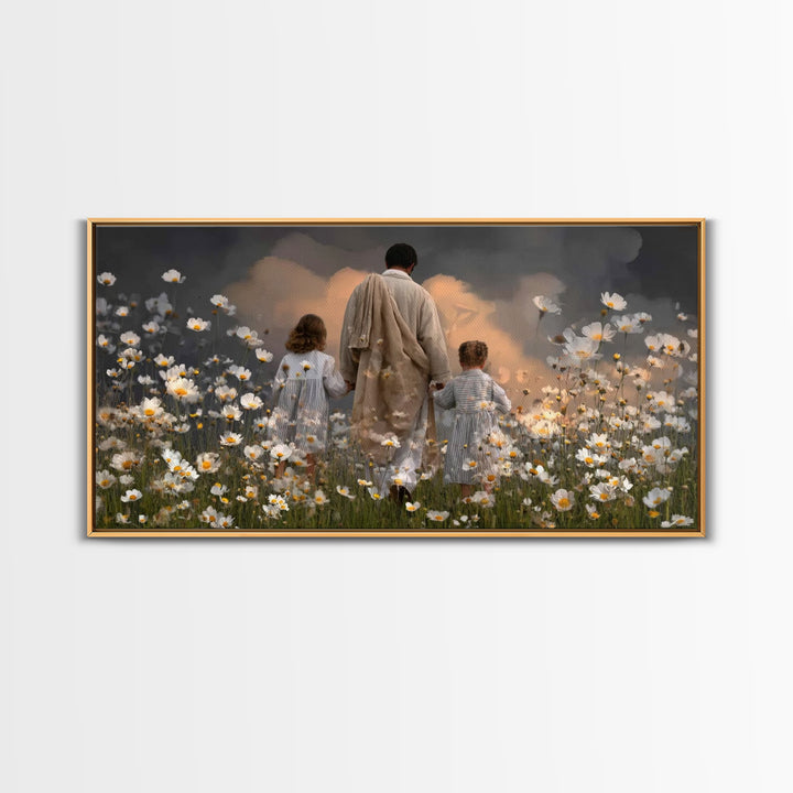 Gathered In Hope | Framed Canvas Print | Christian Art Canvas | Christian Wall Art | Jesus Painting | Christian Christmas Art | Christian D