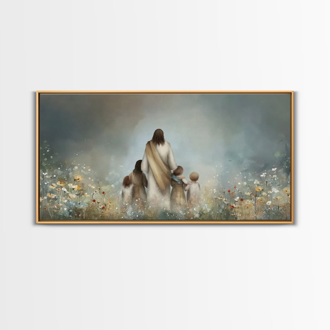 Blossoms Of Grace – Framed Canvas Print – Christian Wall Art – Jesus Painting – Christian Art Canvas – Christian Christmas Art – Christian