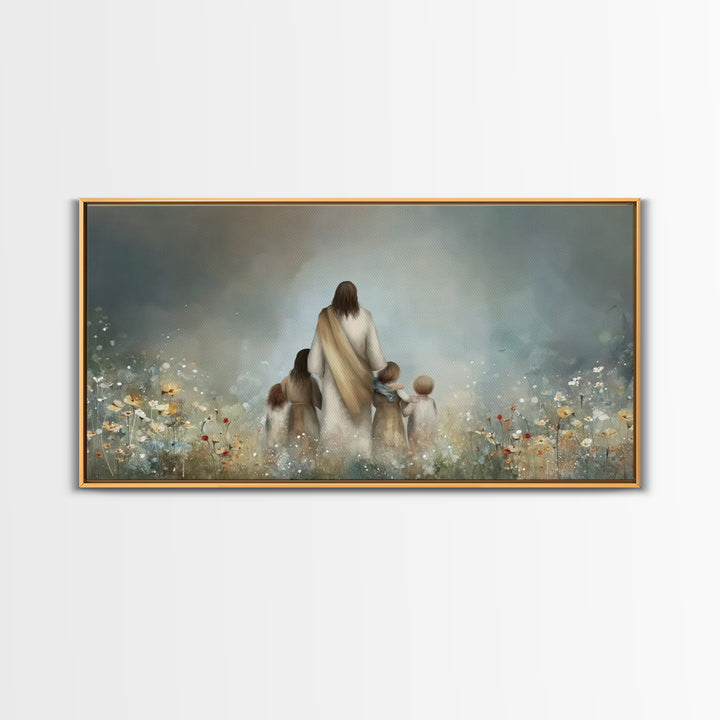 Blossoms Of Grace – Framed Canvas Print – Christian Wall Art – Jesus Painting – Christian Art Canvas – Christian Christmas Art – Christian