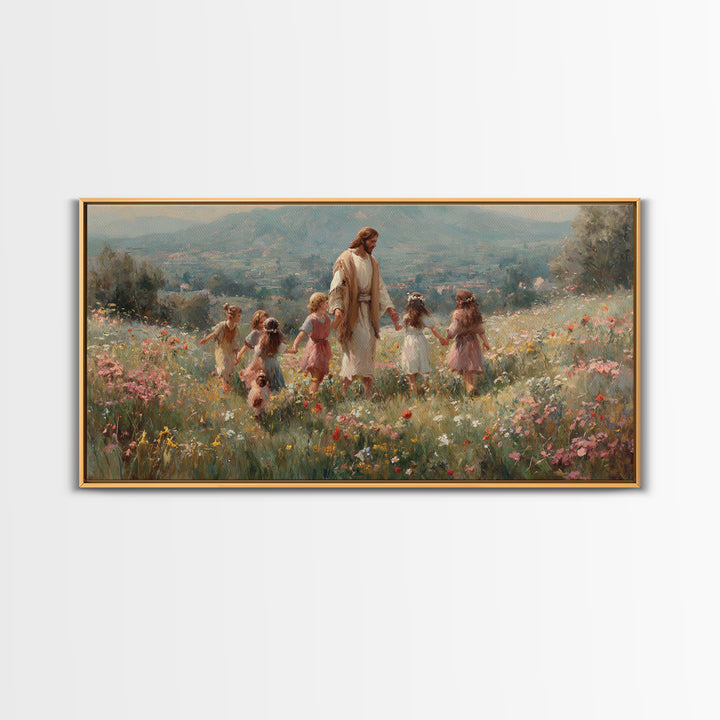 Garden Of Promise – Framed Canvas Print – Christian Art Canvas – Jesus Painting – Christian Wall Art – Christmas Art Prints – Christian Gif
