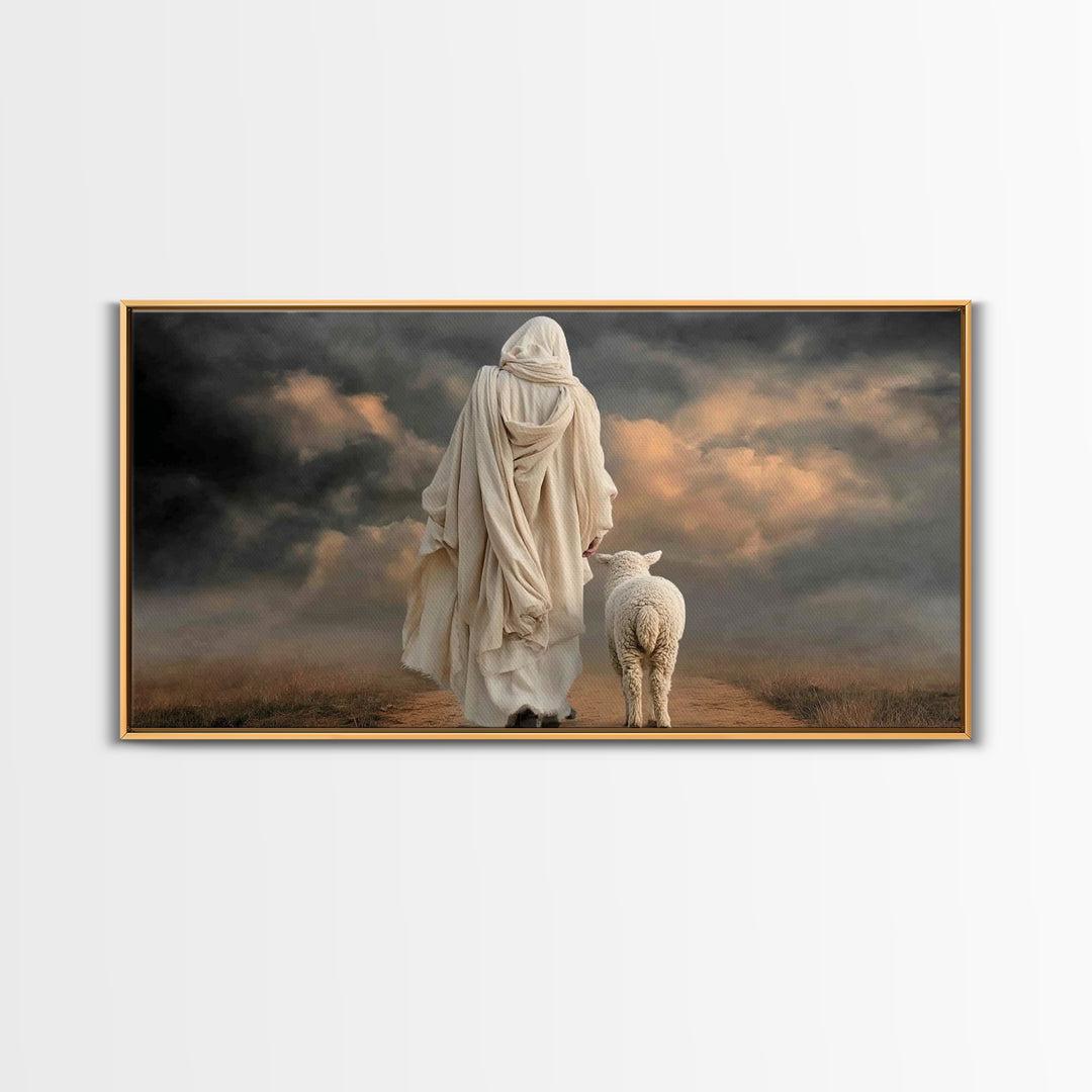 Stormless Guidance – Framed Canvas Print – Christian Wall Art – Jesus Painting – Christian Art Canvas – Christian Christmas Art – Large Chr