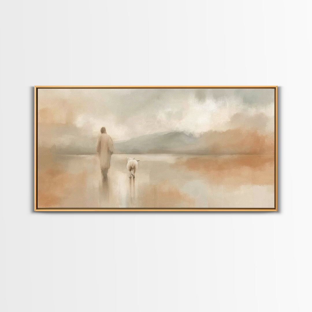 Eternal Light Trail – Framed Canvas Print – Christian Art Print – Jesus Painting – Christian Wall Art – Minimalist Christian Art – Christia