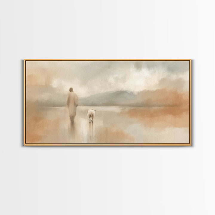 Eternal Light Trail – Framed Canvas Print – Christian Art Print – Jesus Painting – Christian Wall Art – Minimalist Christian Art – Christia