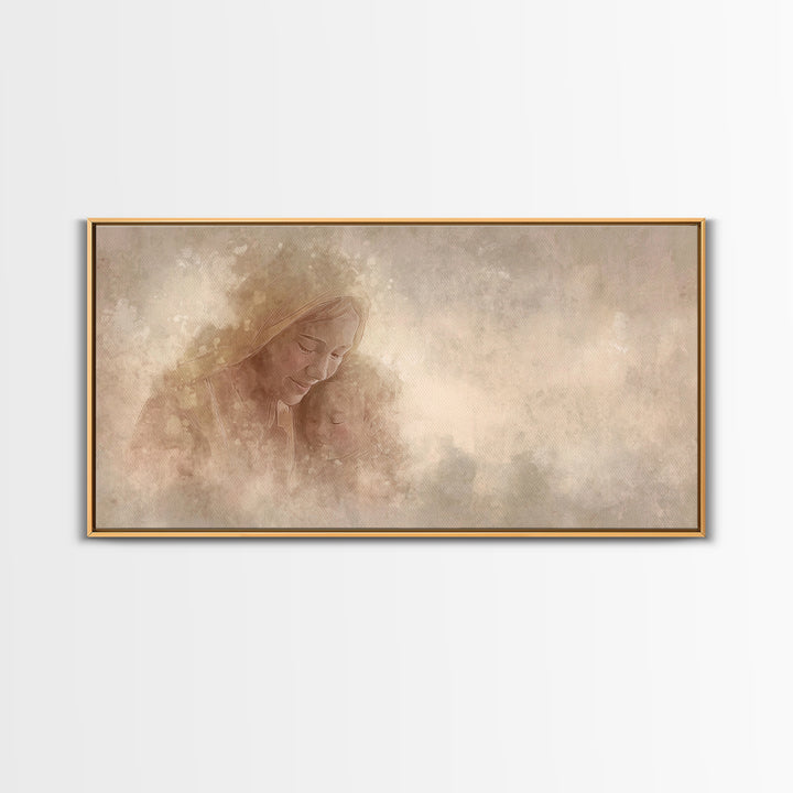 Tender Devotion – Framed Canvas Print – Christian Wall Art – Jesus Painting – Christian Art Canvas – Christmas Art – Large Christian Art