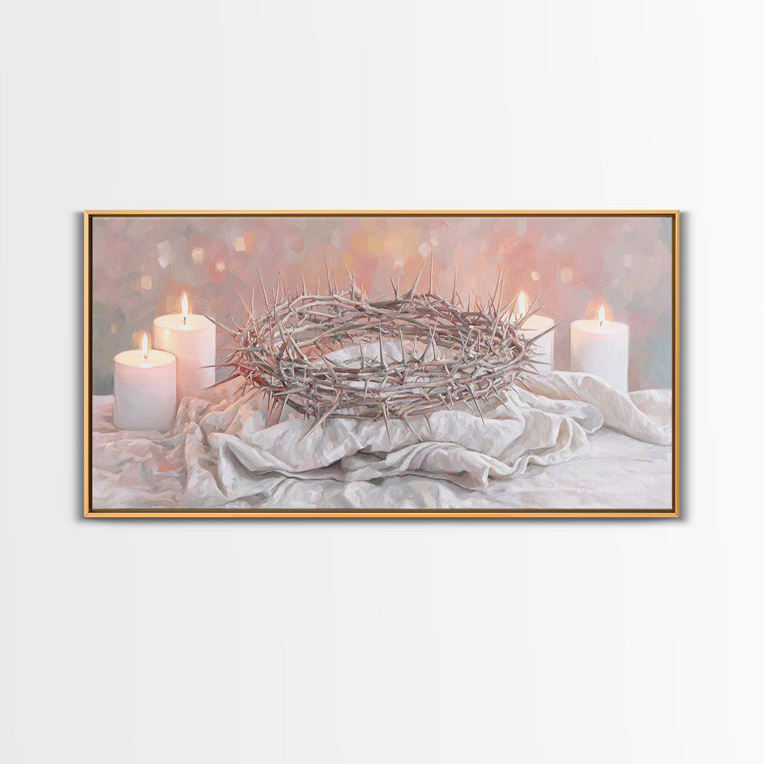 Thorns Of Glory, Framed Canvas Print, Christian Art Canvas, Christian Wall Art, Moody Christian Art, Christian Paintings, Christian Gift Id