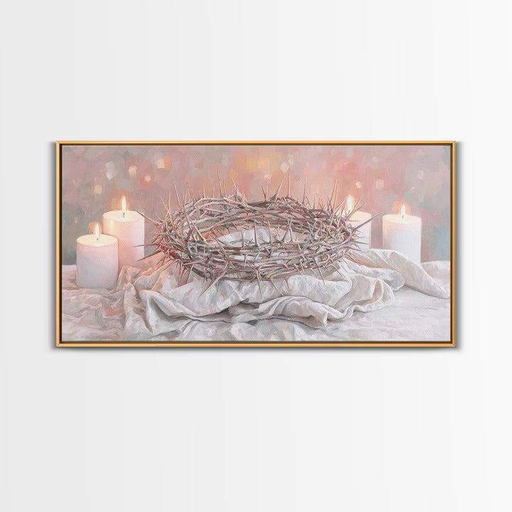 Thorns Of Glory, Framed Canvas Print, Christian Art Canvas, Christian Wall Art, Moody Christian Art, Christian Paintings, Christian Gift Id