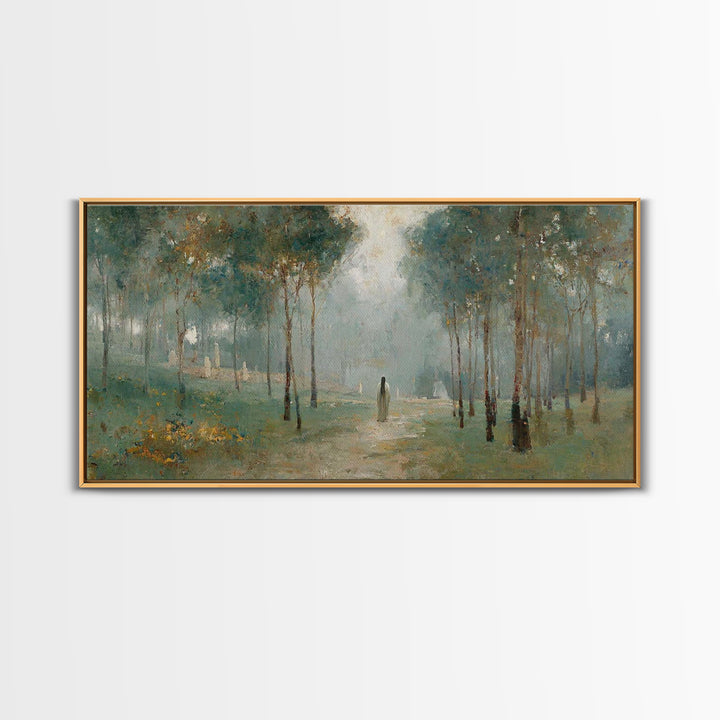 Morning Hope Trail – Framed Canvas Print – Christian Wall Art – Christian Art Canvas – Moody Christian Art – Christmas Art – Art Print