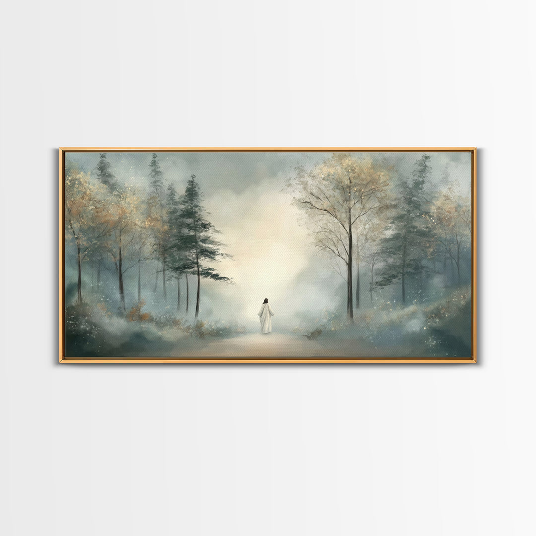 Holy Path Mist – Framed Canvas Print – Christian Wall Art – Christian Art Canvas – Subtle Christian Art – Christian Gift – Christmas Art