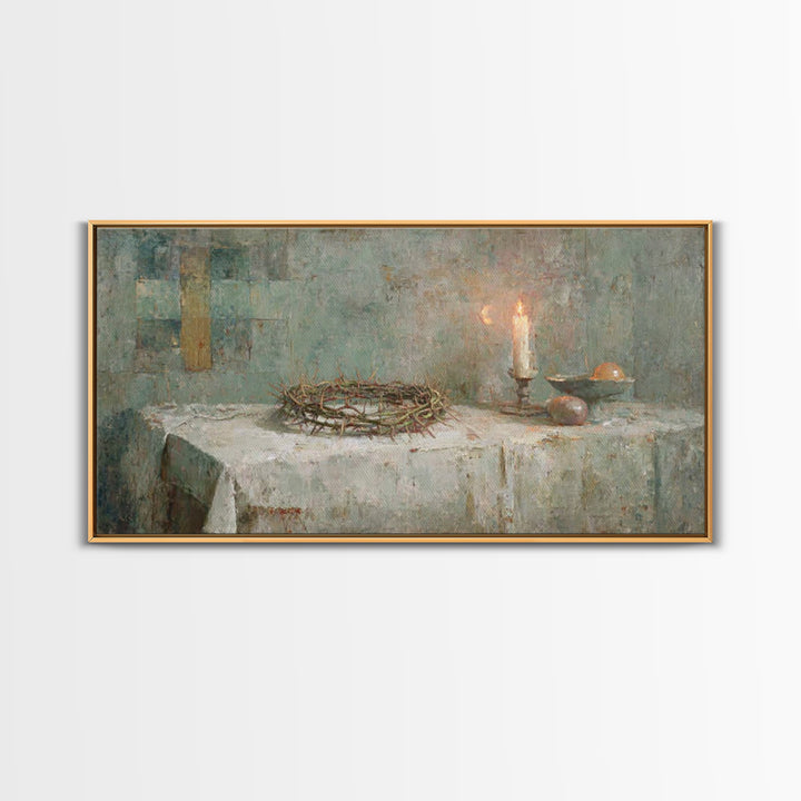 Holy Offering – Framed Canvas Print – Christian Wall Art – Christian Art Canvas – Vintage Christian Art – Christian Art Painting – Christia