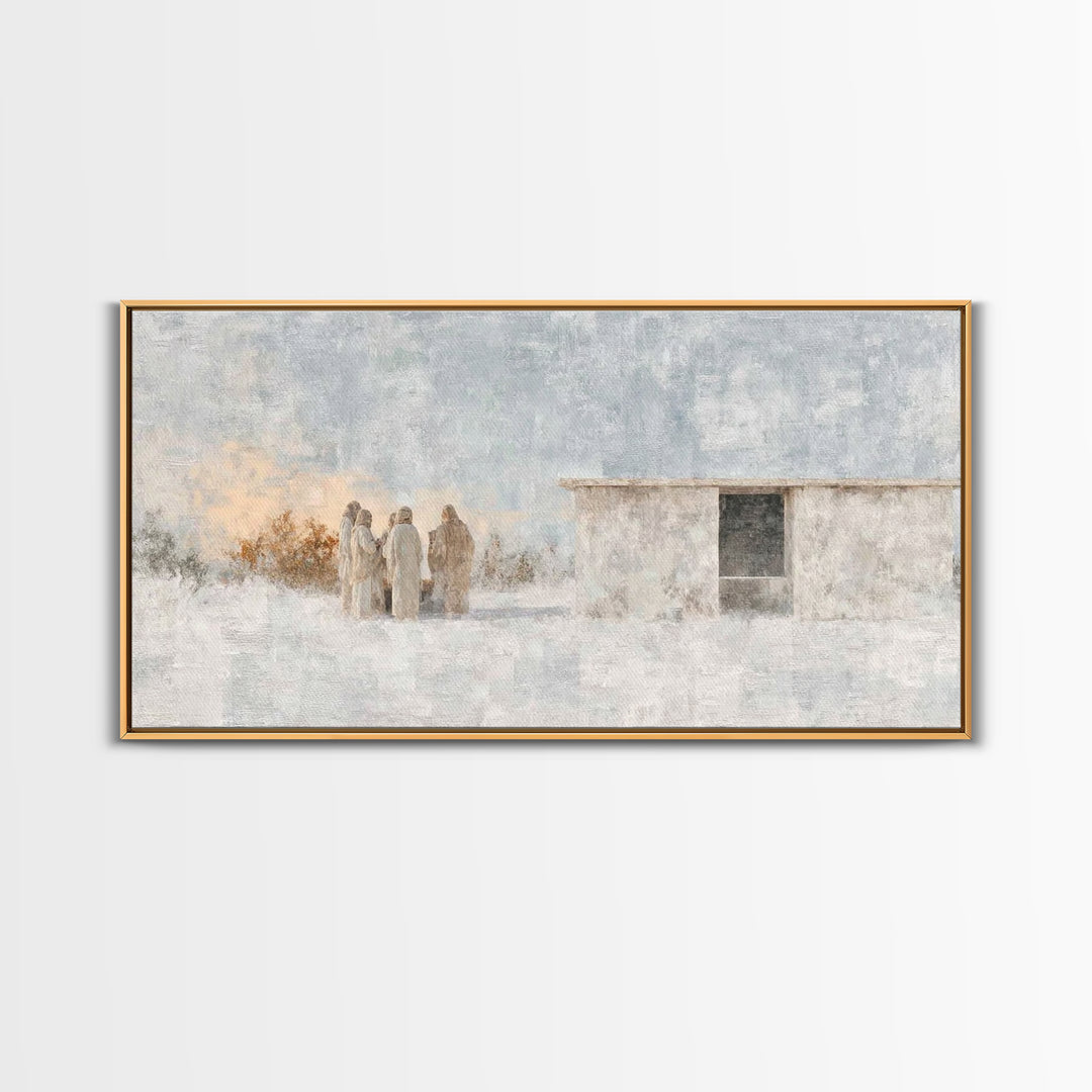 Humble Manger Night – Framed Canvas Print – Christian Wall Art – Christian Art Canvas – Jesus Christmas Art – Christmas Art – Art Print