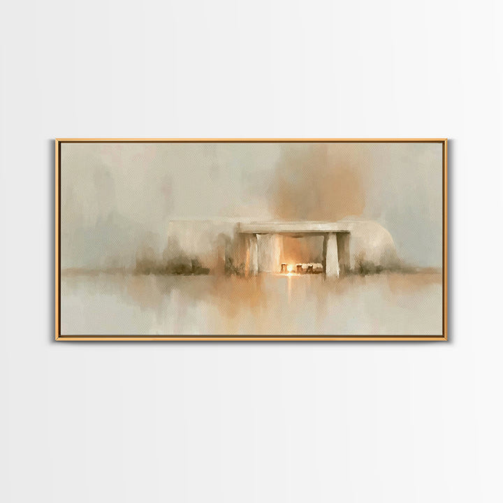 Desert Sanctuary – Framed Canvas Print – Christian Wall Art – Christian Art Canvas – Jesus Painting – Moody Christmas Art