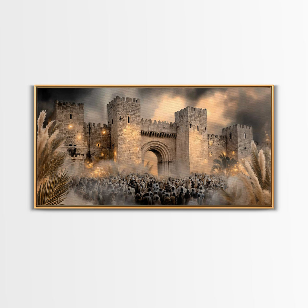 City Of Palms – Framed Canvas Print – Christian Wall Art – Christian Art Canvas – Modern Christian Art – Jesus Art Print