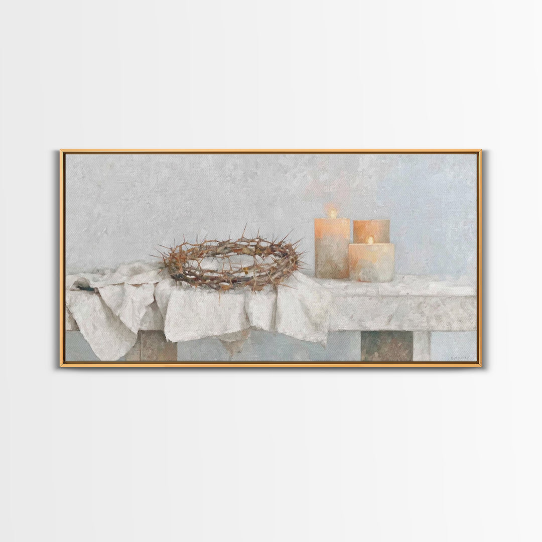 Crown Of Mercy – Framed Canvas Print – Christian Wall Art – Christian Art Canvas – Jesus Painting – Christian Christmas Art