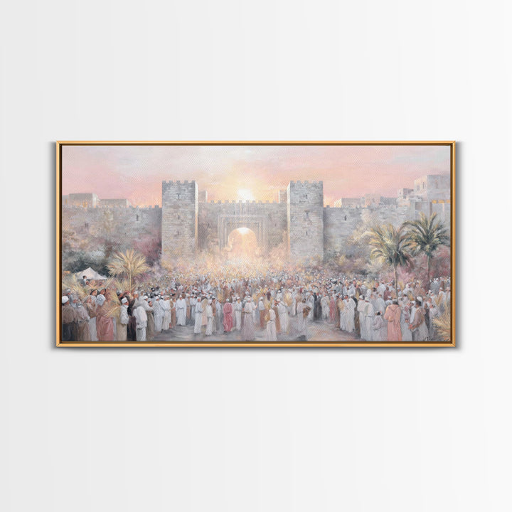 Hosanna Sunrise – Framed Canvas Print – Christian Christmas Art – Christian Art Canvas – Christian Wall Art – Large Christian Painting